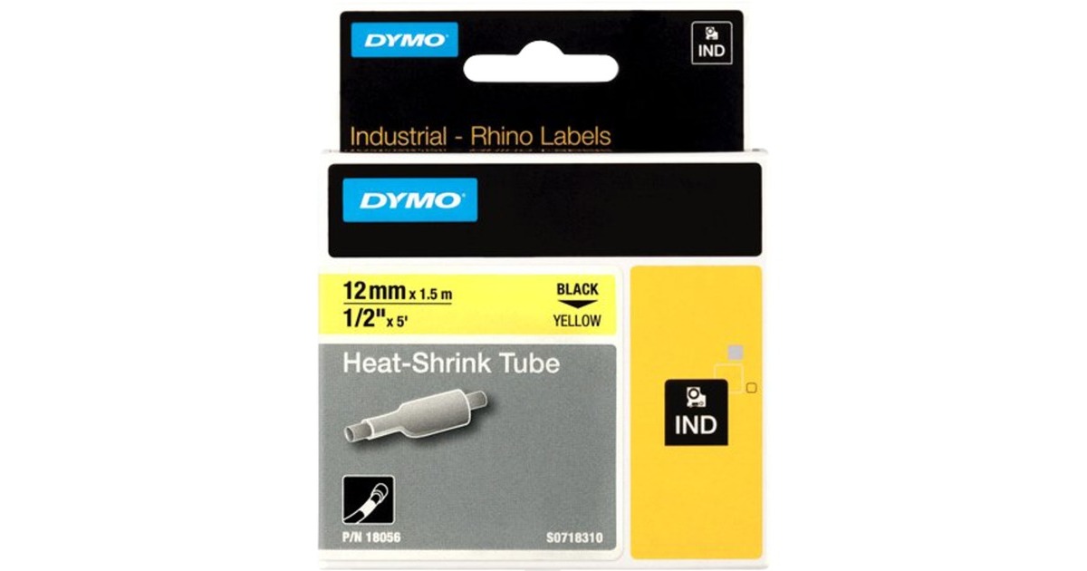 Dymo Etichette Per Tubi Termoretraibili IND 12mm X 1 5m 5m Nero Su