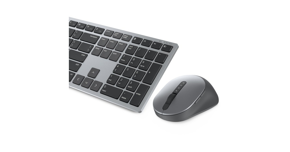 Dell KM7321W tastiera Mouse incluso RF senza fili + Bluetooth QWERTZ  Tedesco Grigio, Titanio titanio/Nero, Full-size (100%), RF senza fili +  Bluetooth, QWERTZ, Grigio, Titanio, Mouse incluso