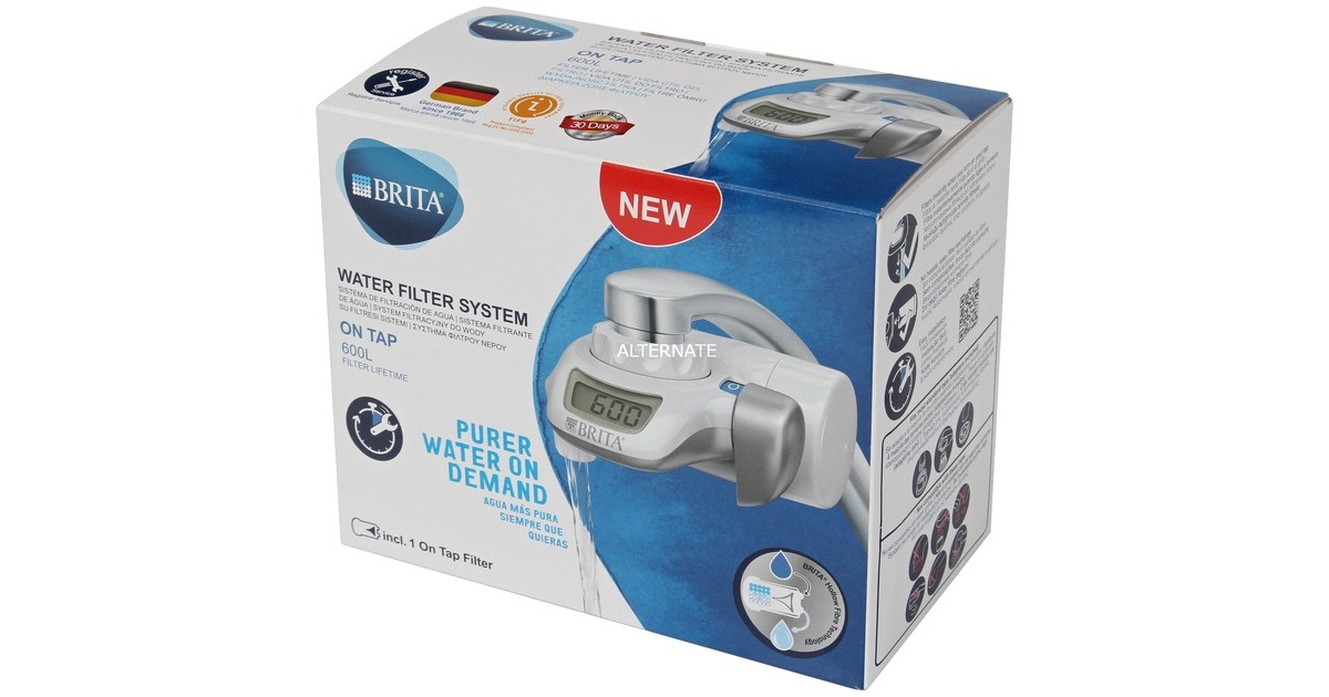 Brita 1.2023.0413 Filtraggio acqua Filtro per l'acqua del rubinetto 600 L  Argento, Bianco bianco/Argento, Filtro per l'acqua del rubinetto, 600 L,  Argento, Bianco