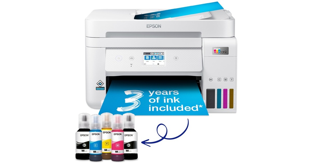 Epson EcoTank ET-4856 bianco, Ad inchiostro, Stampa a colori, 4800 x 1200  DPI, A4, Stampa diretta, Bianco