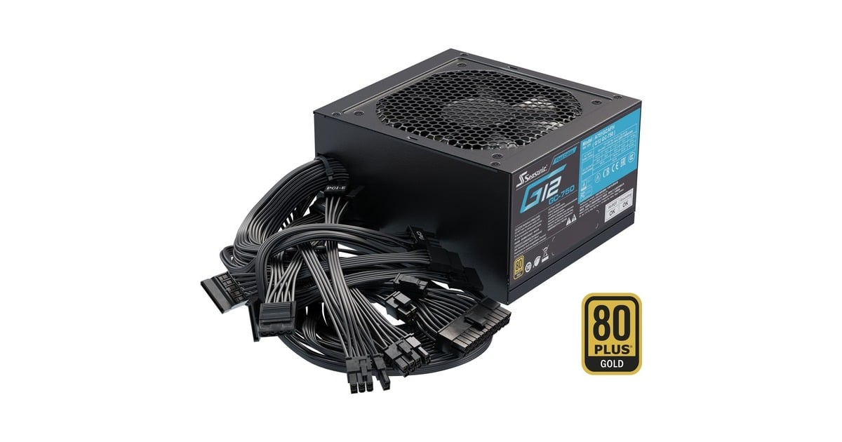 Seasonic G12-GC alimentatore per computer 750 W 20+4 pin ATX ATX Nero Nero,  750 W, 100 - 240 V, 50/60 Hz, 10 A, Attivo, 100 W