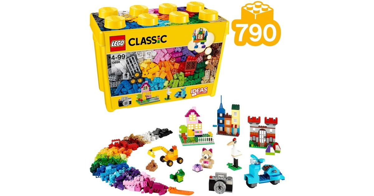 Lego Classic Scatola grande mattoncini creativi - 10698 Multicolore, dai 4  anni, 790 pezzi, Classic