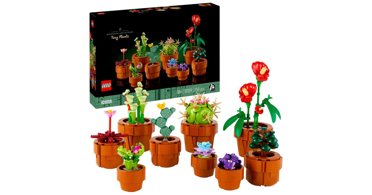 LEGO 10329 Icons Piantine, Set Collezione Botanica con Fiori