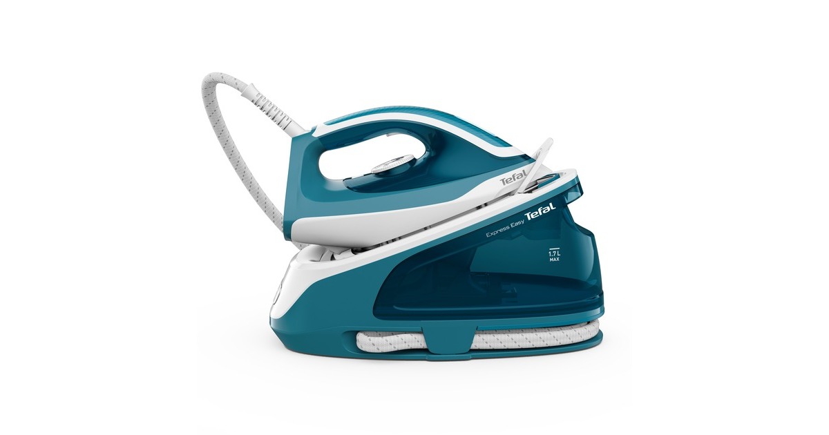 Tefal Express Easy SV6131E0 ferro da stiro a caldaia 2200 W 1,7 L Bianco,  Blu bianco/Turchese, 2200 W, 120 g/min, 5,8 bar, 1,7 L, 360 g/min, Bianco,  Blu