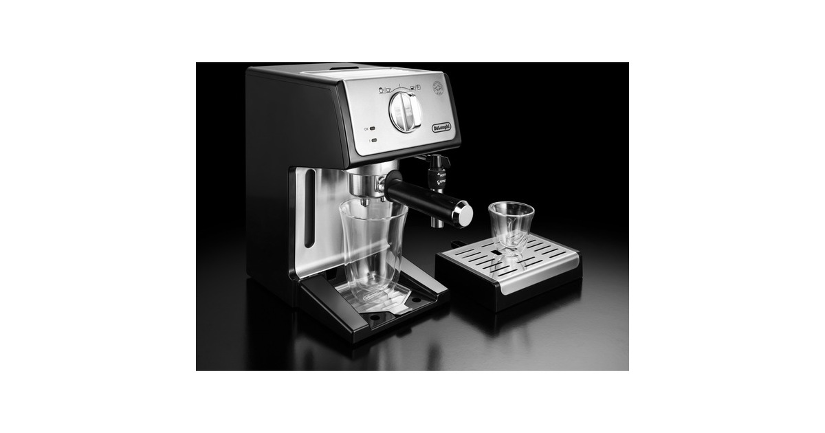 DeLonghi ECP 33.21 macchina per caffè Semi-automatica Macchina per espresso  1,1 L Nero/alluminio, Macchina per espresso, 1,1 L, Cialde caffè, Caffè  macinato, 1100 W, Nero, Acciaio inossidabile