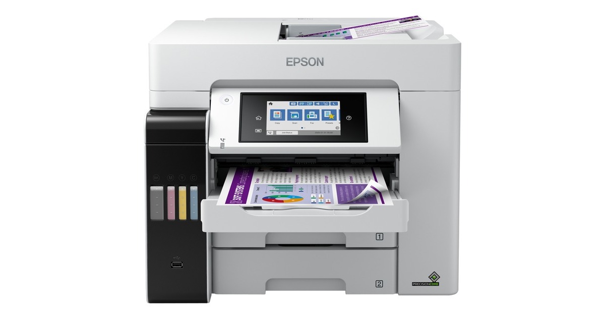 Epson EcoTank ET-5880 grigio, Ad inchiostro, Stampa a colori, 4800 x 2400  DPI, A4, Stampa diretta, Nero, Bianco