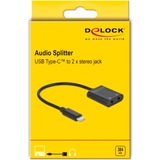 DeLOCK 66563 scheda audio 2.0 canali USB Nero, 2.0 canali, 32 bit, 98 dB, USB