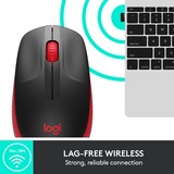 Logitech M190 mouse Ambidestro RF Wireless Ottico 1000 DPI Nero/Rosso, Ambidestro, Ottico, RF Wireless, 1000 DPI, Rosso