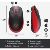 Logitech M190 mouse Ambidestro RF Wireless Ottico 1000 DPI Nero/Rosso, Ambidestro, Ottico, RF Wireless, 1000 DPI, Rosso