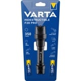 VARTA Indestructible F20 Pro with 2AA Batt. Nero, Torcia a mano, Nero, Alluminio, 9 m, IP67, LED