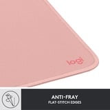 Logitech Mouse Pad Studio Series Rosa rosa, Rosa, Monocromatico, Nylon, Poliestere, Gomma, Barra appoggiaferro antiscivolo