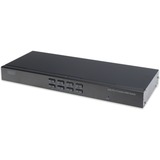 Digitus Commutatore KVM Combo USB-PS/2 Nero, SXGA, Montaggio rack, Nero