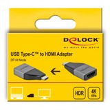 DeLOCK 64119 adattatore grafico USB 3840 x 2160 Pixel Grigio grigio/Nero, 3.2 Gen 1 (3.1 Gen 1), USB tipo-C, Uscita HDMI, 3840 x 2160 Pixel