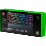 Razer Huntsman V2 Tenkeyless - Linear Optical Switch Rosso Nero, Tenkeyless (80 - 87%), USB, Interruttore a chiave opto-meccanico, QWERTZ, LED RGB, Nero