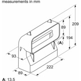 Siemens HZ9VDSB4 accessorio per cappa Tubo del condotto dell'aria Nero, Tubo del condotto dell'aria, Nero, 222 mm, 89 mm, 209 mm