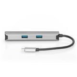 Digitus Dock USB-C™, 5 porte alluminio, 5 porte, USB tipo-C, HDMI, RJ-45, USB 3.2 Gen 1 (3.1 Gen 1) Type-A, 1.4b, 5000 Mbit/s, 3840 x 2160 Pixel, Grigio