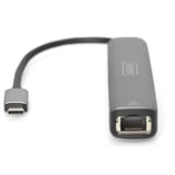 Digitus Dock USB-C™, 5 porte alluminio, 5 porte, USB tipo-C, HDMI, RJ-45, USB 3.2 Gen 1 (3.1 Gen 1) Type-A, 1.4b, 5000 Mbit/s, 3840 x 2160 Pixel, Grigio