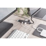 Digitus Dock USB-C™, 5 porte alluminio, 5 porte, USB tipo-C, HDMI, RJ-45, USB 3.2 Gen 1 (3.1 Gen 1) Type-A, 1.4b, 5000 Mbit/s, 3840 x 2160 Pixel, Grigio