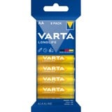 VARTA 4106 Batteria monouso Stilo AA Alcalino Batteria monouso, Stilo AA, Alcalino, 1,5 V, 8 pezzo(i), Blu, Giallo