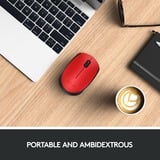 Logitech M171 mouse Ambidestro RF Wireless Ottico 1000 DPI rosso, Ambidestro, Ottico, RF Wireless, 1000 DPI, Rosso