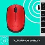 Logitech M171 mouse Ambidestro RF Wireless Ottico 1000 DPI rosso, Ambidestro, Ottico, RF Wireless, 1000 DPI, Rosso