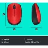 Logitech M171 mouse Ambidestro RF Wireless Ottico 1000 DPI rosso, Ambidestro, Ottico, RF Wireless, 1000 DPI, Rosso