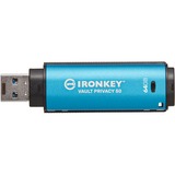 Kingston IronKey Vault Privacy 50 unità flash USB 64 GB USB tipo A 3.2 Gen 1 (3.1 Gen 1) Blu celeste/Nero, 64 GB, USB tipo A, 3.2 Gen 1 (3.1 Gen 1), 250 MB/s, Cuffia, Blu