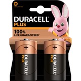 Duracell Plus 100 D B2 x10 Batteria monouso, D, Alcalino, 1,5 V, 2 pz, Multicolore