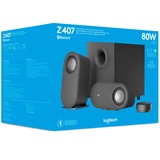 Logitech Z407 40 W Grafite 2.1 canali Nero, 2.1 canali, 40 W, Universale, Grafite, 80 W, Wireless