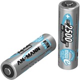 Ansmann 2500mAh AA maxE plus Stilo AA Nichel-Metallo Idruro (NiMH) argento, Stilo AA, Nichel-Metallo Idruro (NiMH), 1,2 V, 2500 mAh, 14,5 x 14,5 x 50,5 mm