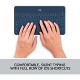 Logitech Keys-To-Go Blu Bluetooth Tedesco blu, Tedesco, 1,7 cm, 1,2 mm, Apple, iPad, iPhone, Apple TV, Blu