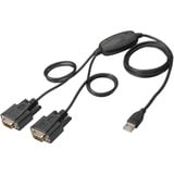 Digitus Cavo ® da USB 2.0 a 2x RS232 Nero, Nero, 1,5 m, USB tipo A, DB-9, Maschio, Maschio