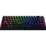 Razer BlackWidow V3 Mini HyperSpeed Giallo Switch Nero, 65%, USB + RF Wireless + Bluetooth, Interruttore a chiave meccanica, QWERTY, LED RGB, Nero