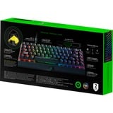 Razer BlackWidow V3 Mini HyperSpeed Giallo Switch Nero, 65%, USB + RF Wireless + Bluetooth, Interruttore a chiave meccanica, QWERTY, LED RGB, Nero