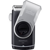 Braun MobileShave Rasoio portatile PocketGo M90 Nero/Argento, Blu, Argento, Batteria, 60 h, 180 g, Scatola, 38 mm