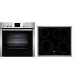 Neff XED342 set di elettrodomestici da cucina Ceramica Forno elettrico accaio, Ceramica, 4 Fornello(i), Vetro-ceramica, Nero, Touch, 58,3 cm