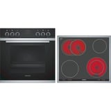 Siemens EQ211KB00 set di elettrodomestici da cucina Ceramica Forno elettrico accaio, Ceramica, 4 Fornello(i), Vetro-ceramica, Nero, Touch, 58,3 cm