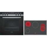 Siemens PQ523KB00 set di elettrodomestici da cucina Ceramica Forno elettrico accaio, Ceramica, 4 Fornello(i), Vetro-ceramica, Nero, 79,5 cm, 51,7 cm