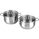 WMF 07.3008.6040 set di pentole accaio, Acciaio inossidabile, Acciaio inossidabile, Acciaio inossidabile, Acciaio inossidabile, Vetro, 250 °C