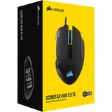 Corsair Scimitar RGB Elite mouse Mano destra USB tipo A Ottico 18000 DPI Nero, Mano destra, Ottico, USB tipo A, 18000 DPI, Nero