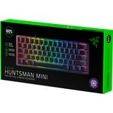 Razer Huntsman Mini Clicky Optical Switch Viola Nero, 60%, USB, Interruttore a chiave opto-meccanico, QWERTZ, LED RGB, Nero