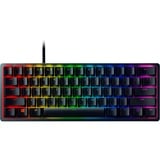 Razer Huntsman Mini tastiera USB QWERTZ Tedesco Nero Nero, 60%, USB, Interruttore a chiave opto-meccanico, QWERTZ, LED RGB, Nero