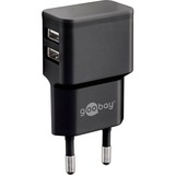 goobay 44984 Caricabatterie per dispositivi mobili Nero Interno Nero, Interno, AC, 5 V, 1 m, Nero