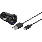 goobay 58820 Caricabatterie per dispositivi mobili Nero Interno Nero, Interno, Accendisigari, 5 V, 1 m, Nero