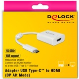 DeLOCK 63937 cavo e adattatore video 0,1 m USB tipo-C HDMI Bianco bianco, 0,1 m, USB tipo-C, HDMI, Maschio, Femmina, Dritto