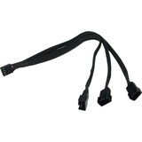 Phobya 4Pin PWM auf 3x 4Pin PWM 30cm Nero, Molex (4-pin), Molex (4-pin), Maschio, Femmina, 90°, Nero