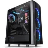 Thermaltake Versa J25 TG RGB Midi Tower Nero Nero, Midi Tower, PC, Nero, ATX, micro ATX, Mini-ITX, SPCC, Ventole, Frontale