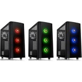 Thermaltake Versa J25 TG RGB Midi Tower Nero Nero, Midi Tower, PC, Nero, ATX, micro ATX, Mini-ITX, SPCC, Ventole, Frontale