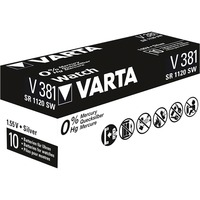 VARTA 00381101111 Batteria monouso Ossido d'argento (S) Batteria monouso, Ossido d'argento (S), 1,55 V, 1 pz, 45 mAh, Metallico