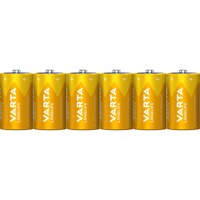 VARTA Longlife Extra D, 6x Batteria monouso Alcalino 6x, Batteria monouso, D, Alcalino, 1,5 V, 6 pz, Blu, Giallo